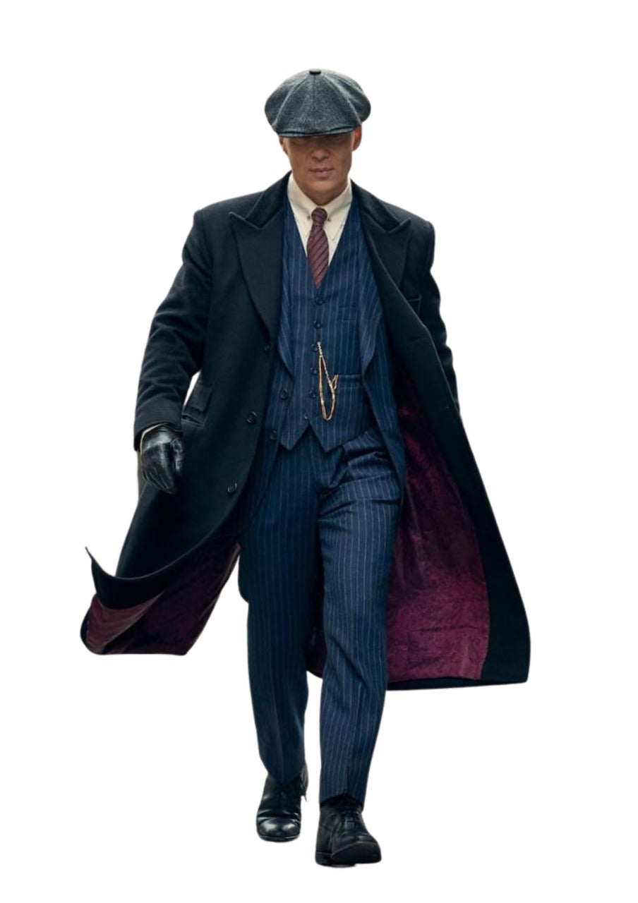 Gabardina modelo Peaky Blinder cuello en punta